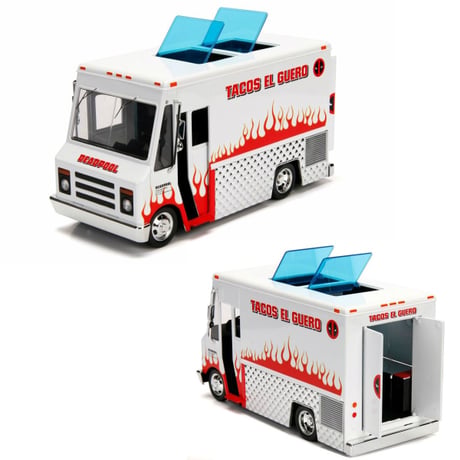 1:24 Hollywood Rides Deadpool Taco Truck with Deadpool Figure【 デッドプールミニカー】