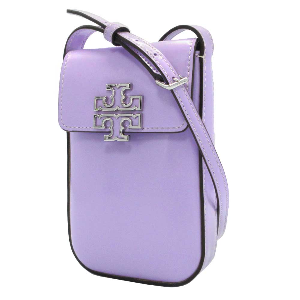 Tory Burch トリーバーチ ブリテン フォン クロスボディ ペブルド ブラウン フラップ マグネット ポシェット スマホケース ダブルT ロゴ ムース ショルダーバッグ 151007 TORY BURCH（トリーバーチ） スマホショルダー バッグ レザー フォン