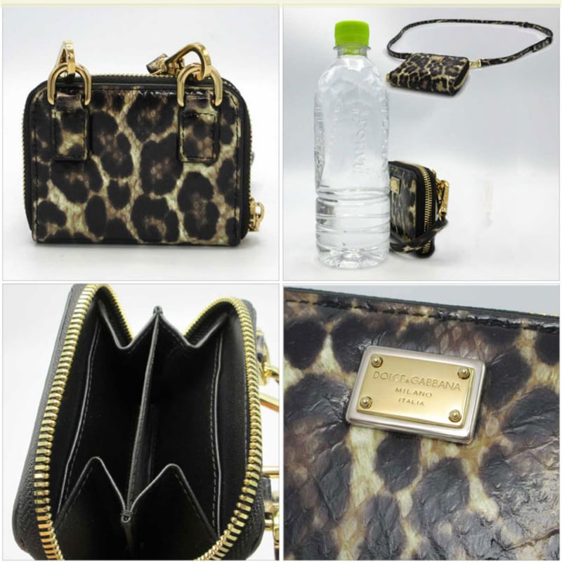 ドルチェ＆ガッバーナ コインケース ヒョウ柄 パイソン調 ショルダー  