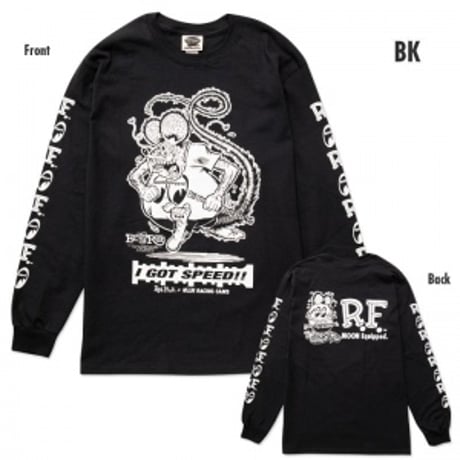 Rat Fink x MOON Equipped ロング スリーブ Tシャツ 【ラットフィンク 】BKブラック Mサイズ