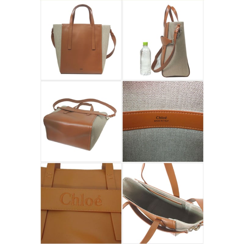 クロエ トートバッグ Chloe クロエセンス レザー リネン 2WAY クロエ トートバッグ Chloe クロエセンス レザー リネン 2WAY