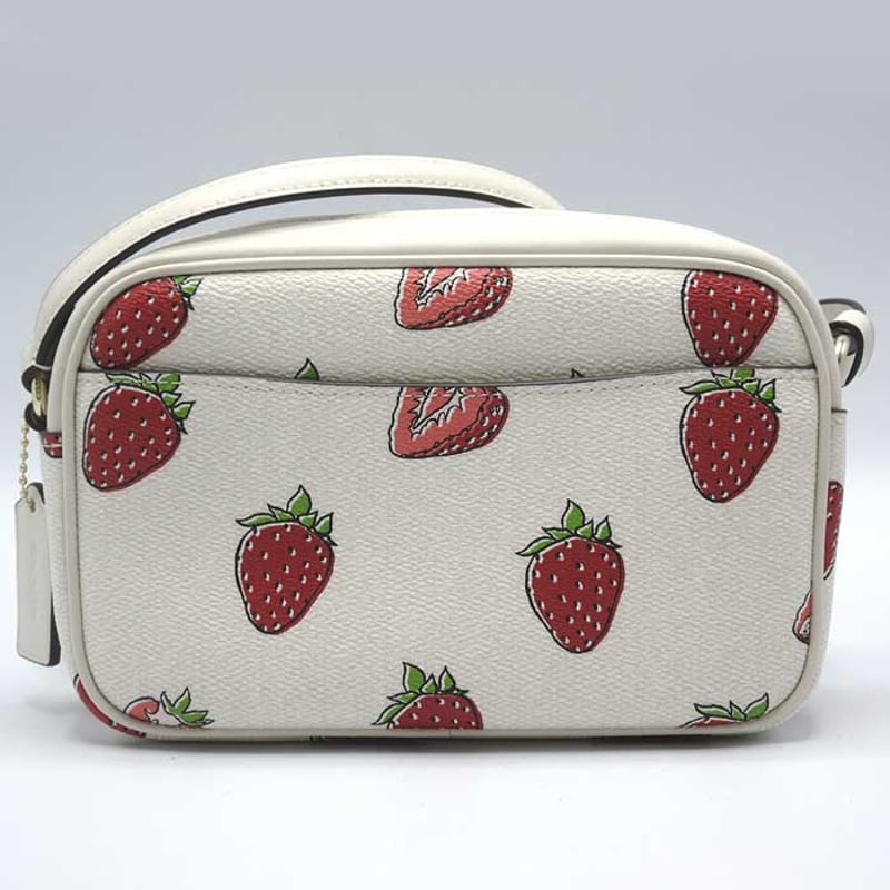COACH コース　ケース　小銭入れ財布　ホワイト　レッド　苺柄　イチゴ柄 COACH コース コインケース 小銭入れ財布 ホワイト レッド 苺柄 イチゴ