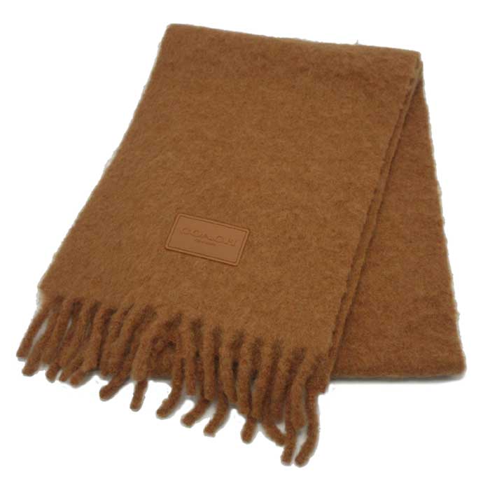 ★新品未使用★COACH マフラー ブラウン アルパカ90% コーチ アパレル COACH ラバー パッチ ロゴ アルパカ マフラー CU815