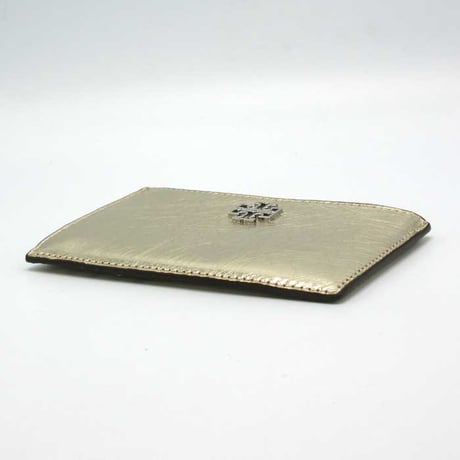 トリーバーチ カードケース TORY BURCH BRITTEN レザー ダブルT メタリック 153330 1023 723 SPARK GOLD アウトレット レディース