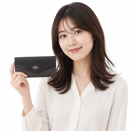 🎀コーチ COACH　エンベロープ ウォレット・シグネチャー キャンバス　CX160 IMXAQ