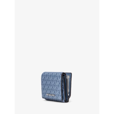 🎀MICHAEL KORS OUTLET JET SET TRAVEL コンパクト ウォレット ミディアム - MKシグネチャー 35S4STVE2V461 デニム
