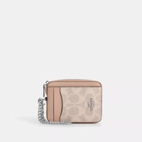 🎀コーチ COACH　ジップ カード ケース・シグネチャー キャンバス　CW883 SVPWH