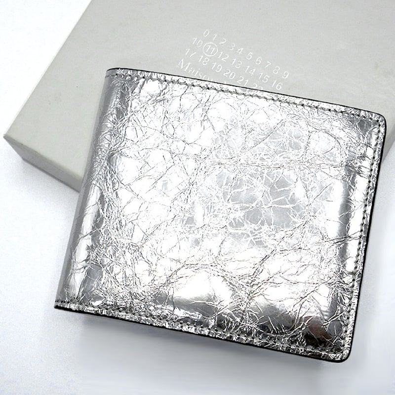 margiela マルジェラ 財布 シワ加工 wallet silver