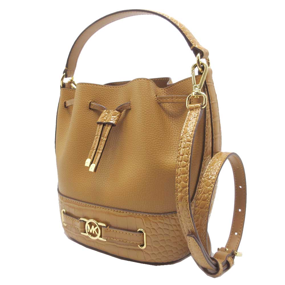 マイケルコース ショルダーバッグ リード レザー クロコ調  