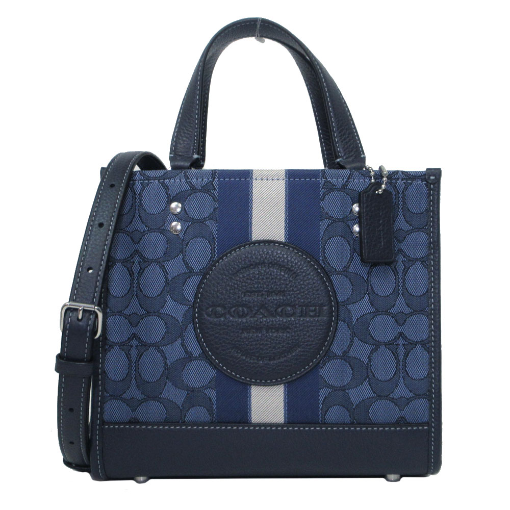 【美品】COACH デンプシー ミニトート ハンドバッグ ジャガード ブラック コーチ トートバッグ COACH ジャガード シグネチャー デンプシー 2WAY