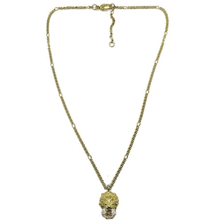 グッチ ネックレス GUCCI ライオンヘッド クリスタル メタル アンティーク加工 412885 J1D50 8062 ブティックライン レディース