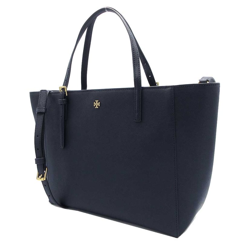 Tory Burch☆ぺブル加工レザー ロゴ 2wayトートバッグ♪送料込 トリーバーチ トートバッグ TORY BURCH エマーソン レザー ロゴ