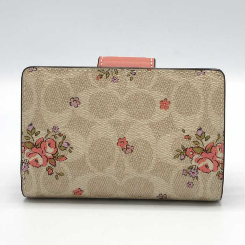 コーチ 二つ折り財布 COACH フローラル プリント ミディアム