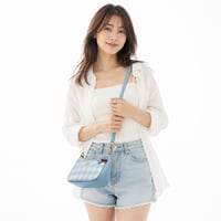 🎀コーチ COACH　テリ ショルダー バッグ・ギンガム プリント アンド チャーム　CES65 IMN48