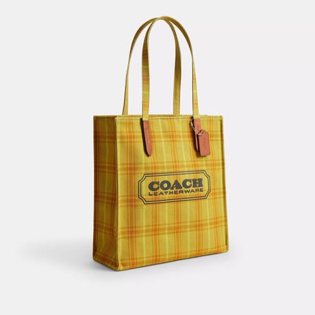 🎀コーチ COACH　キャンバス トート バッグ・プラッド プリント　CDW61 IMYU0