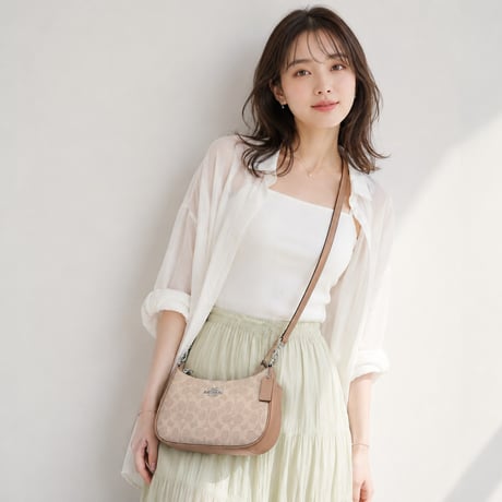 🎀コーチ COACH　テリ ショルダー バッグ・シグネチャー キャンバス　CV933 SVPWH