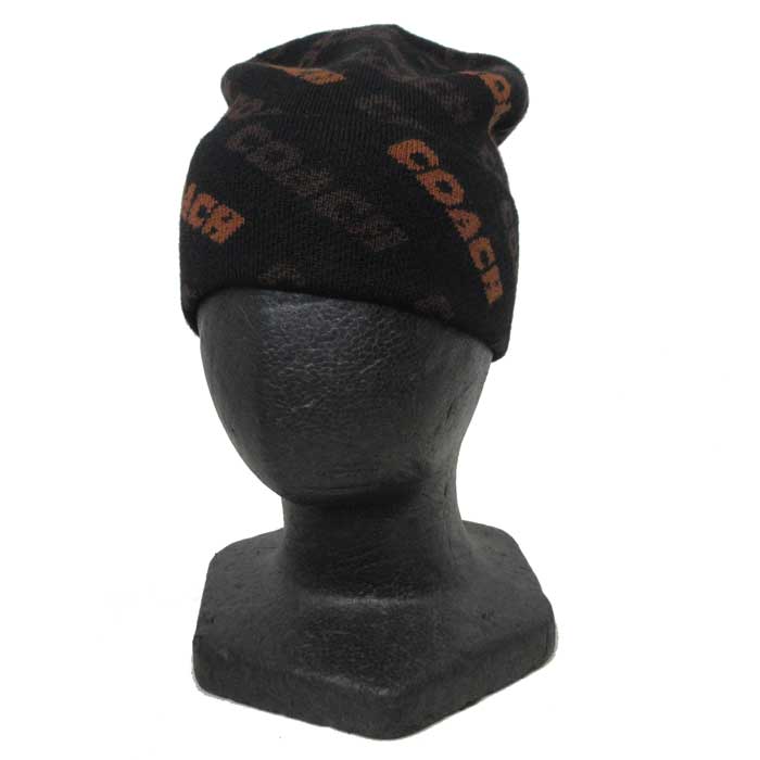 コーチ アパレル 帽子 COACH ウール テキスト ニット ビーニー ニット