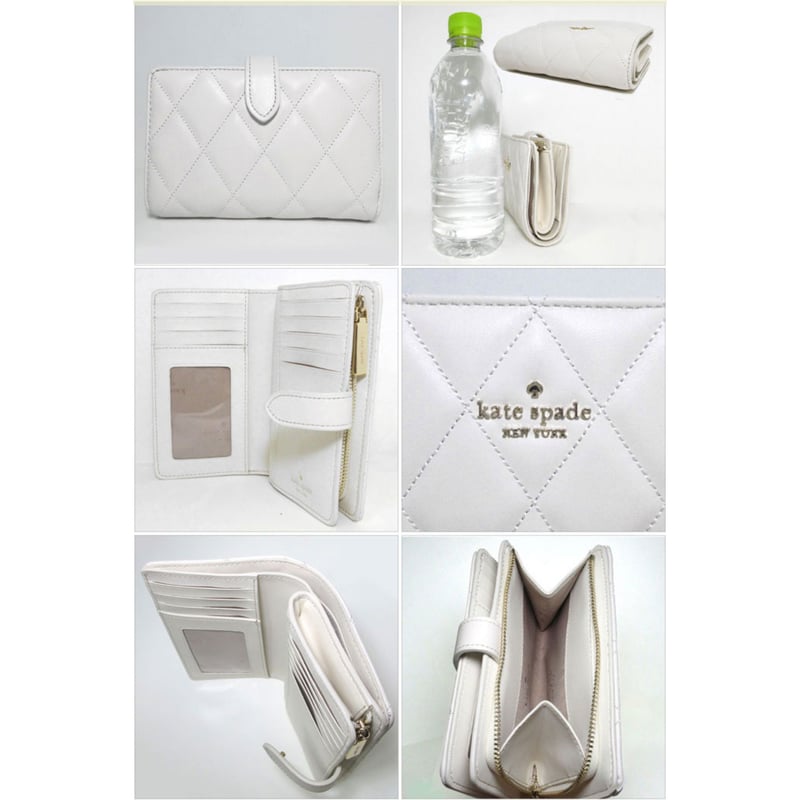 新品未使用 kate spade ベージュブラック 二つ折り財布(ケイト 新品未使用 kate spade ベージュブラック 二つ折り財布(ケイト