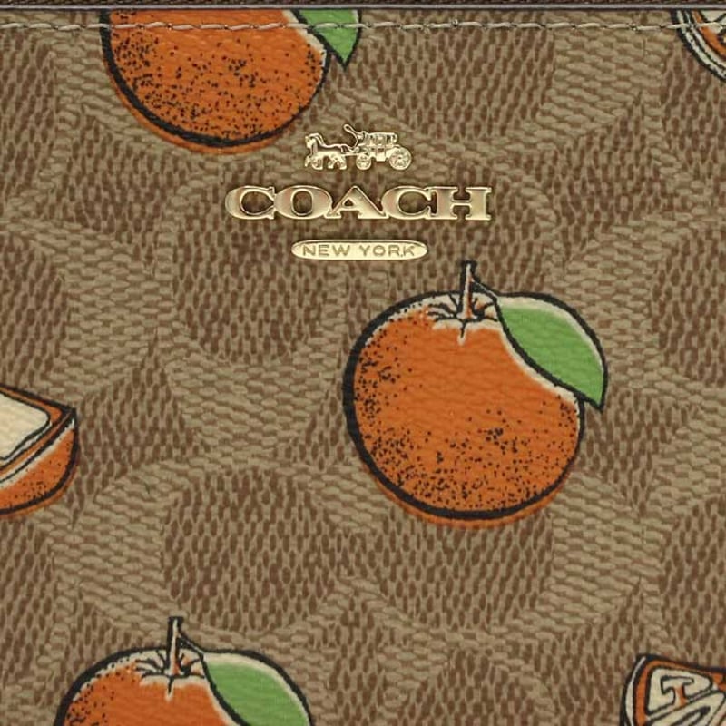 コーチ　長財布　財布　ウォレット　シグネチャー　オレンジ COACH - コーチ 長財布 シグネチャー柄 オレンジの通販 by