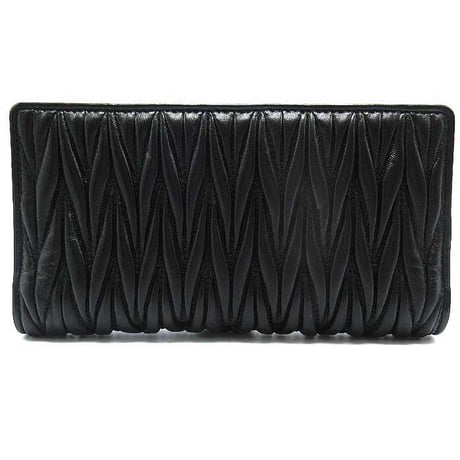 🎀ミュウミュウ MIU MIU PORTAF.G.VERTICALE スリム 二つ折り長財布 5MV027 2FPP F0002 MATELASSE'MIU / NERO アウトレット レディース