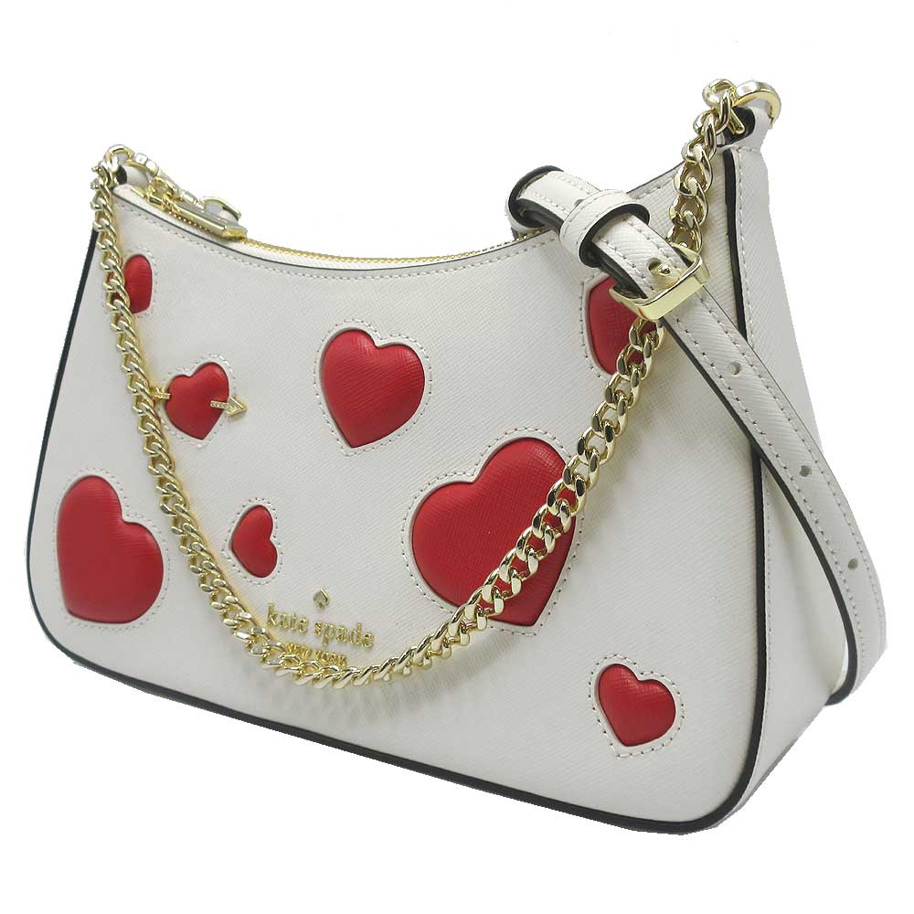 な*い様 kate spade ハートモチーフ ショルダーバッグ ホワイト レデ ケイトスペード ニューヨーク ショルダーバッグ レザー イン