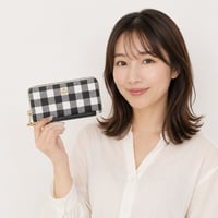 🎀コーチ COACH　ロング ジップ アラウンド ウォレット・ギンガム プリント　CFA13 IMA47