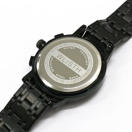 ブラックカラーデザインウォッチ 日付カレンダー メタルベルト クオーツ WSQ025 SLV メンズ腕時計