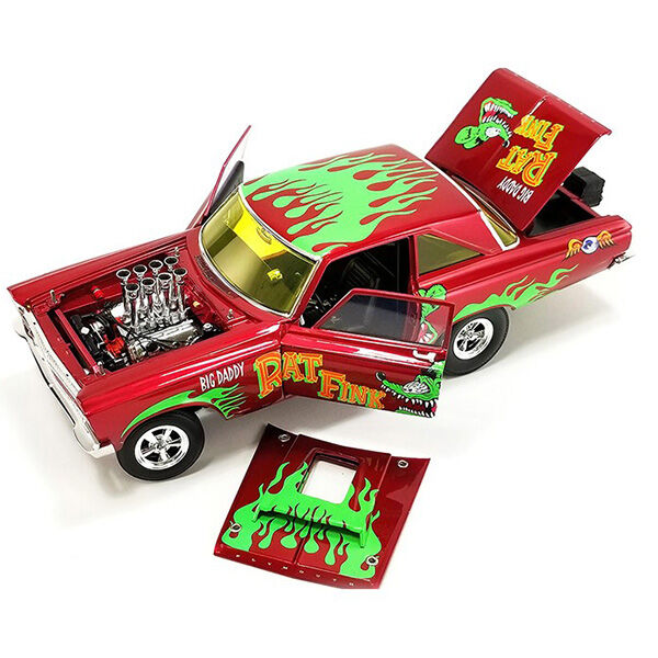 ACME 1:18 RAT FINK 1965 PLYMOUTH AWB Red with G