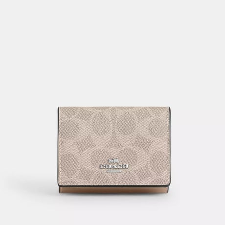 🎀コーチ COACH オリガミ スモール トライフォールド ウォレット シグネチャー キャンバス CX164 SVPWH