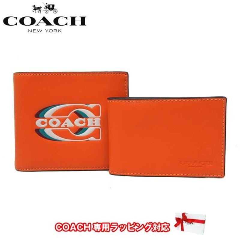 ☆新品未使用☆ coach  折財布　メンズ 　ブラック C ロゴ