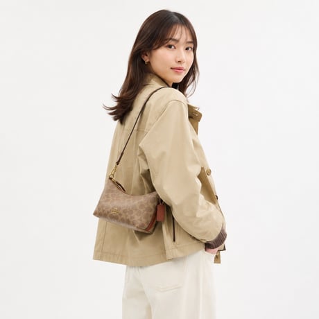 🎀コーチ COACH　ケイトリン ショルダー バッグ・シグネチャー キャンバス　CEK80 IMXHE