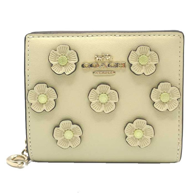 コーチ 二つ折り財布 COACH スナップ ウォレット レザー フローラル