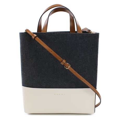 マルニ MARNI トートバッグ ブランド 2WAY ショルダー ミュゼオ カラーブロック ブランドSHMPV01Q00　P5070　ZO281グレー系 ホワイト系