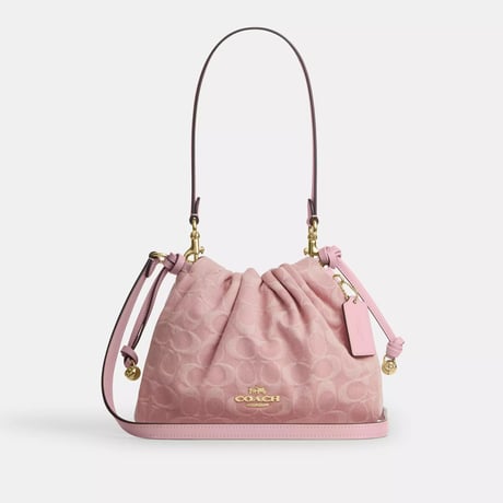 🎀コーチ COACH　フェイ ドローストリング バッグ・シグネチャー デニム　CFD03 IMNH1