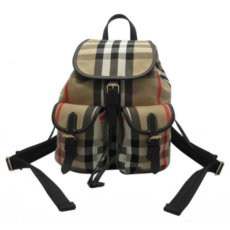 🎀バーバリー バッグ リュック BURBERRY キャンバス チェック柄 バックパック 8123101 (アーカイブベージュ) レディース
