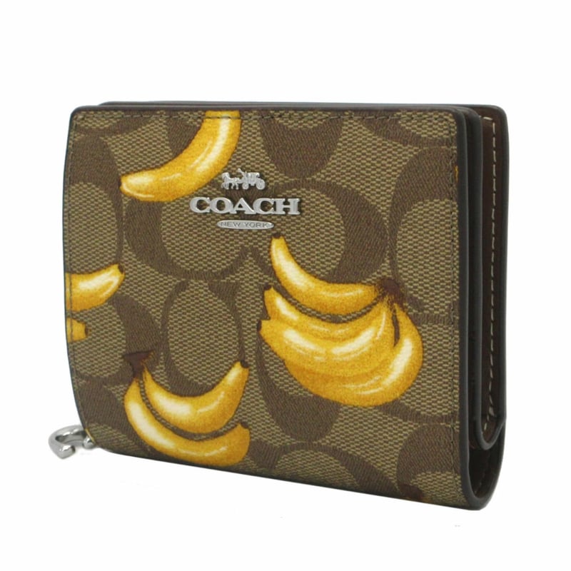 コーチ 折り財布 二つ折り ウォレット バナナ 果物 南国 レディース 