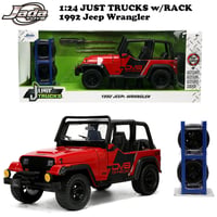 JADATOYS 1:24 JUST TRUCKS w/RACK & WHEELS 1992 JEEP WRANGLER ミニカー