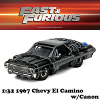 JADATOYS 1:32 ワイルドスピードダイキャストカー 1967 CHEVROLET EL CAMINO w/Canon
