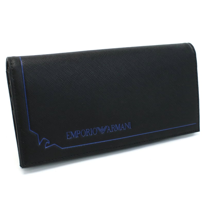 ポリウレタン【鑑定済み】EMPORIO ARMANI 長財布ニ折小銭入付き Y4R170