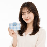 🎀コーチ COACH　ミディアム コーナー ジップ ウォレット・ギンガム プリント　CFA18 IMN48