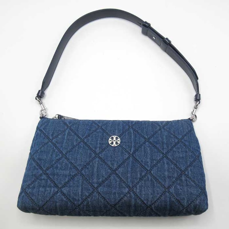トリーバーチ　デニム ハンドバッグ ショルダーバッグ　2way TORY BURCH トリーバーチ Tモノグラム デニム ミニバレルバッグ