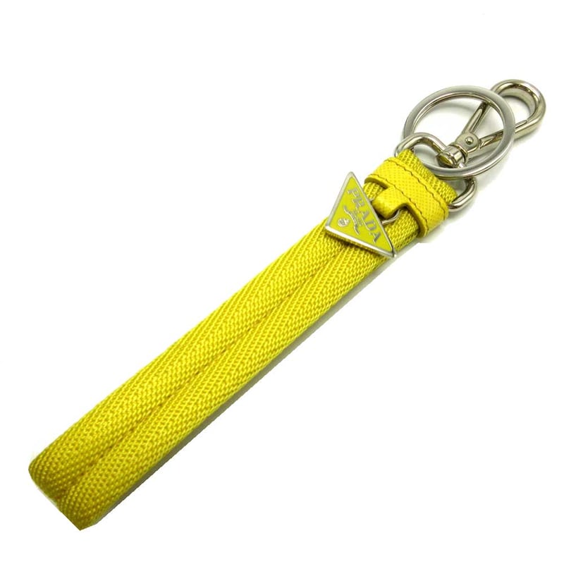 プラダ キーホルダー PRADA キャンバス 三角プレートチャーム プラダ キーホルダー PRADA キャンバス 三角プレートチャーム