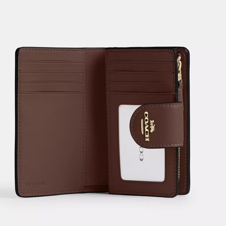 🎀コーチ COACH　ミディアム コーナー ジップ ウォレット・シグネチャー キャンバス　CW786 IMXHE