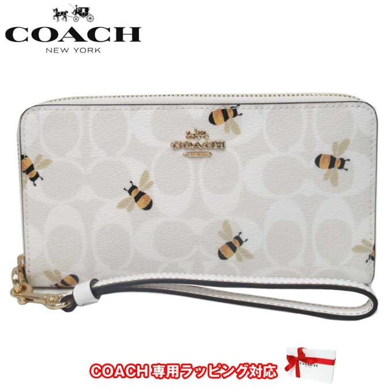 コーチ 財布 長財布 COACH PVC シグネチャー ウィズ ビー プリント