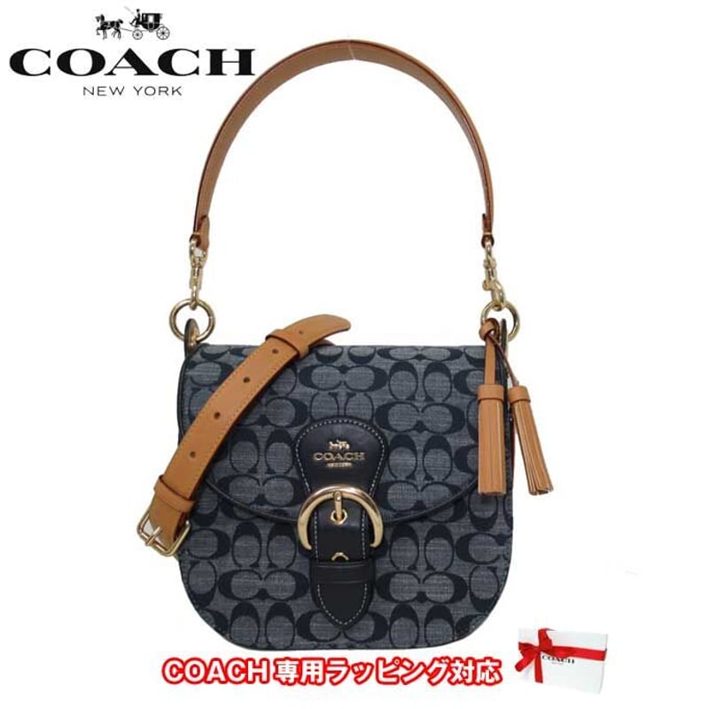 コーチ ショルダーバッグ COACH シャンブレー デニム シグネチャー ...