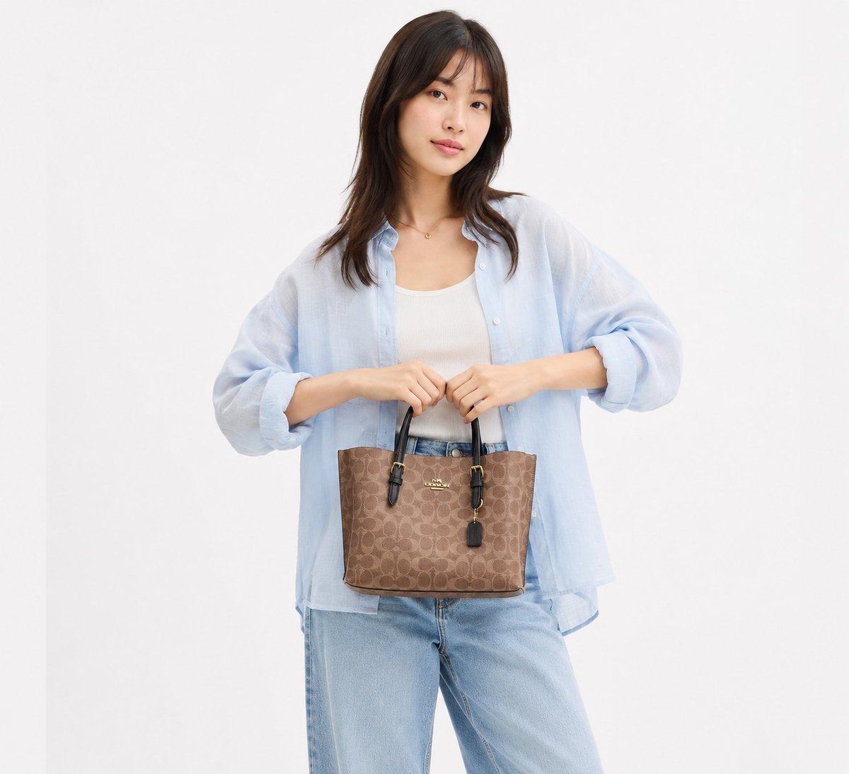 ?コーチ COACH モリー トート バッグ 25・シグネチャー キャンバス 