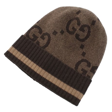 グッチ GUCCI GG カシミア ニット帽 ビーニー レディース676827　3G344　9764ブラウン系