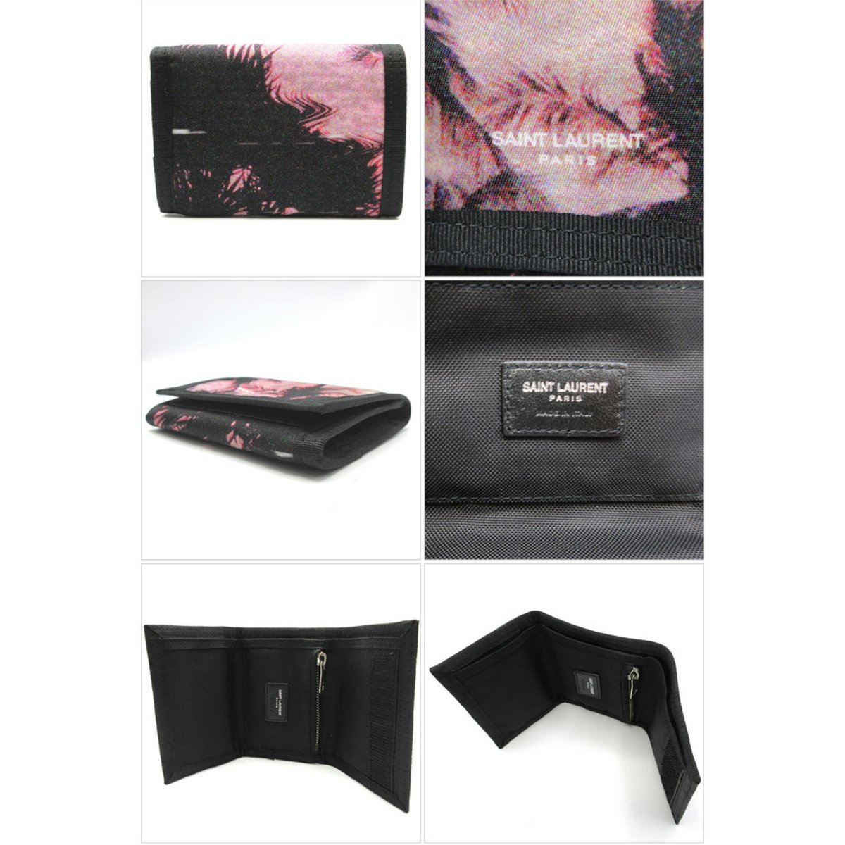 サン ローラン 三つ折り財布 SAINT LAURENT PARIS プリント ウォレット  