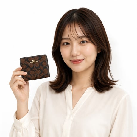 🎀コーチ COACH　スナップ ウォレット・シグネチャー シェニール　CCQ32 IMA7U