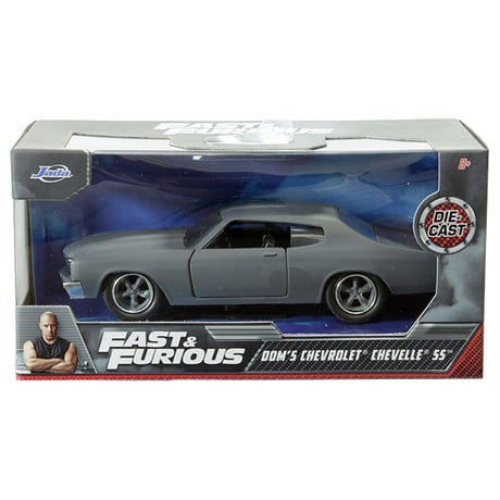JADATOYS 1:32 ワイルドスピードダイキャストカー DOM'S CHEVY CHEVELLE SS Primer Gray